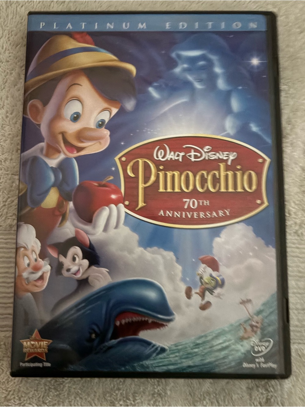 Disney Pinocchio DVD — Blue & Red Anniversary Cover